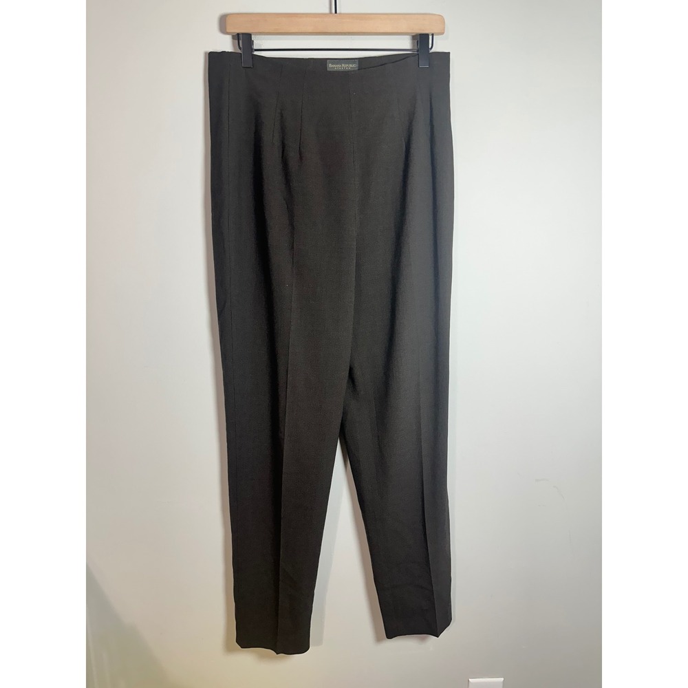 Vintage Banana Republic Made in Italy Wool Stretch Tapered Pants Brown Womens 12